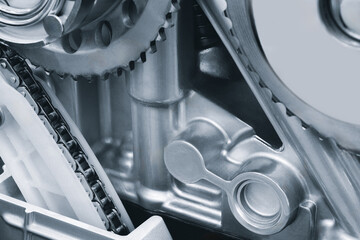 Aufkleber - car engine disassembled, auto service concept background