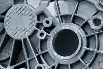 Aufkleber - disassembled silver car engine auto service concept background.