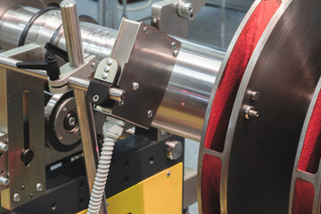 Poster - Checking quality measurement of high pressure pump turbine repair, industrial concept background