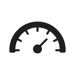 Poster - Gauge meter glyph icon for measurement of speed pressure or performance level on a dashboard vector graphic design concept vector solid glyph icon