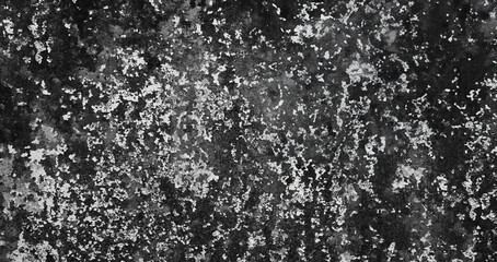 Poster - Wall black white paint splashes as abstract texture background for banner template page. covered with various textures rough worn look. Chaos and disorder scene