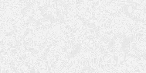 Aufkleber - White topographic map pattern with contour lines showing elevation and terrain variations in a clean style showcases an abstract, seamless pattern of flowing, delicate lines  pure white background.