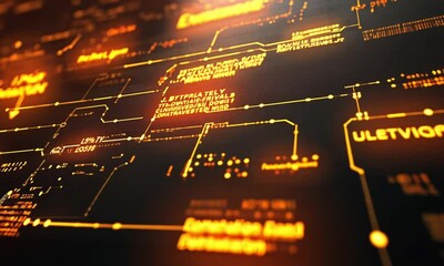 Poster - Abstract glowing circuit board interface