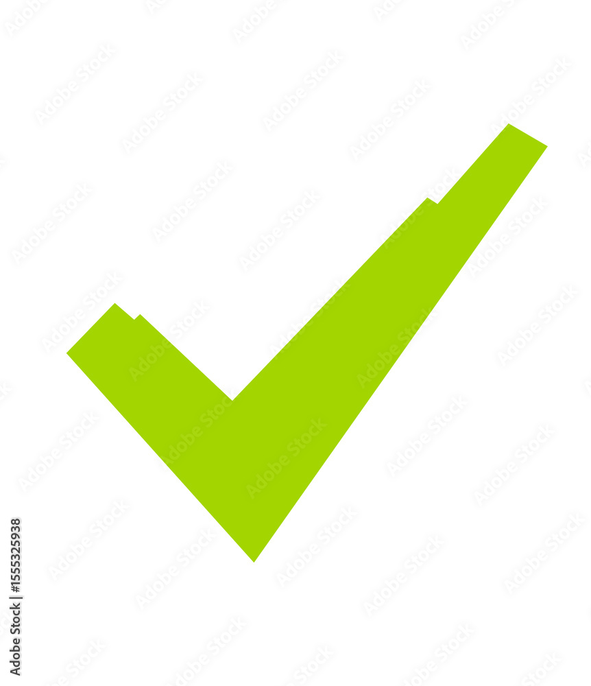 Bright Green Check Mark Icon on Transparent Background A Clear and ...