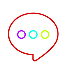 Poster - Colorful Chat Bubble with Dots on Transparent Backdrop A Modern Communication Icon for Messaging Dialogue and Digital Conversation in Graphic Designs
