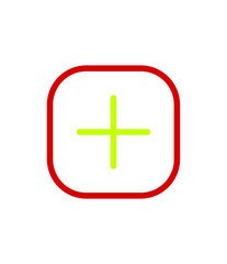 Poster - Add Icon Vector Illustration Symbol Sign. Red and green add icon on transparent background. Simple flat design element for website, app, ui, ux, interface, graphic