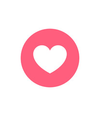 Poster - Show Your Appreciation A Pink Circle with a White Heart Icon on a Transparent Background for Expressing Gratitude and Support in Digital Communication