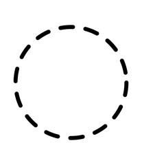 Poster - Black Dashed Circle on Transparent Backdrop A Simple and Versatile Design Element for Highlighting, Framing, or Creating Patterns in Graphic Projects