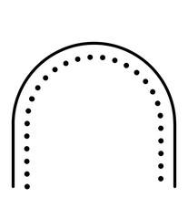 Poster - Elegant Semicircle Design with Dotted Outline on Transparent Backdrop for Modern Graphics and Creative Projects, Ideal for Digital Art and Contemporary Visuals