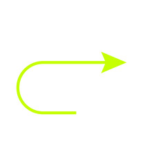 Poster - Curved Yellow Arrow on Transparent Background, Ideal for Representing a Return, Redirect, or U-Turn in User Interfaces and Graphic Designs for Digital Platforms