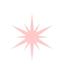 Poster - Soft Pink Starburst Radiating Elegance on Transparent Canvas A Delicate Design Accent for Subtle Sophistication and Gentle Visual Appeal in Various Applications