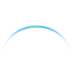 Poster - Curved Light Arc Effect with Cyan and Yellow Gradient on Transparent Background, Perfect for Adding a Subtle and Modern Touch to Your Graphic Design Projects