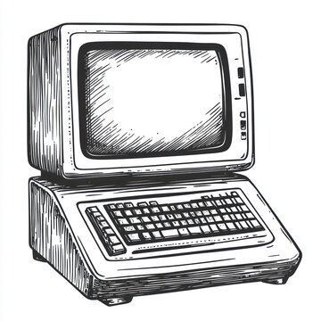Vintage computer sketch