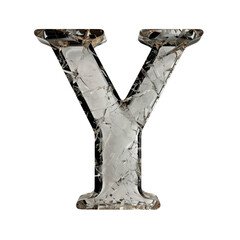 Poster - Shattered glass letter Y, showcasing unique and artistic design with transparent effect, perfect for creative projects