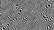 © hiten666 - Abstract black and white wavy striped pattern creating an optical illusion. Groovy psychedelic background for modern design.