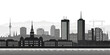 © Hoseein - Black and White Line Art Skyline of European Cities - Travel Landmark Illustration