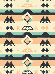 Poster - The abstract Navajo rug showcases a tribal modern pattern, Native Indian ornament, and folk embroidery, all of which are influenced by Native American style, Mexican style, and the geometric art of