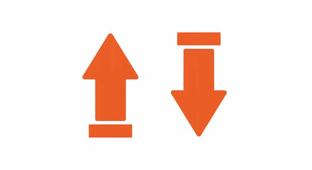 Aufkleber - This high-quality vector graphic features two minimalist solid orange arrows, one pointing up and the other down, emphasizing direction and vibrant design with fine details.