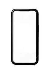 Fototapete - A Black Smartphone With A Blank White Screen Isolated On A Transparent Background