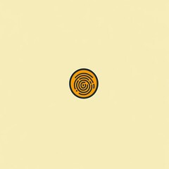 Poster - Circular abstract design with swirling orange lines
