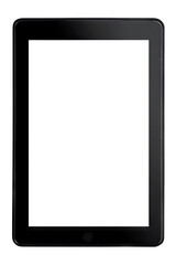 Fototapete - A Black Tablet Computer With A Blank White Screen Isolated On A Transparent Background