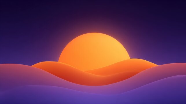 Abstract orange sun background, 3d rendering wallpaper, desktop, futuristic, gradient, minimal, modern, illustration, design, graphic
