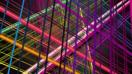 Poster - Fantastic video animation with stripe objects in slow motion, 4096x2304 loop 4K