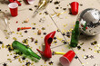 © Pixel-Shot - Mess with confetti on tile floor after party, closeup