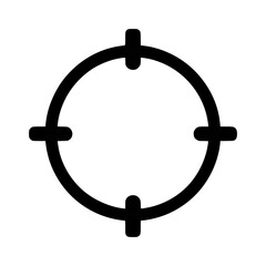 Poster - Simple black and white illustration of a target reticle, aiming at a center point.