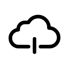 Poster - Simple black and white cloud icon with an upward arrow, representing uploading data.