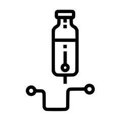 Poster - Vector illustration of a bottle with liquid connected to a circuit, isolated on white.