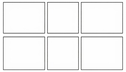 Poster - Four blank squares on white paper, a template for creative projects and design inspiration