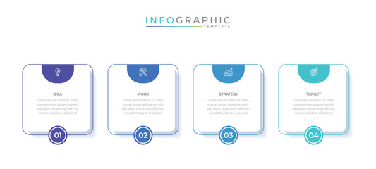 Poster - Business vector infographic design template with icons and 4 options or steps. Can be used for process diagram, presentations, workflow layout, flow chart, info graph