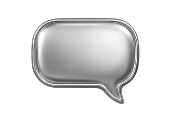Poster - Shiny silver speech bubble floating on a transparent background, representing communication and messaging