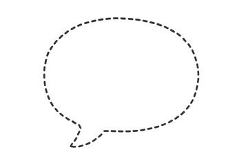 Leinwandbilder - Dashed line forming empty speech bubble, ready for custom text insertion against transparent graphic backdrop