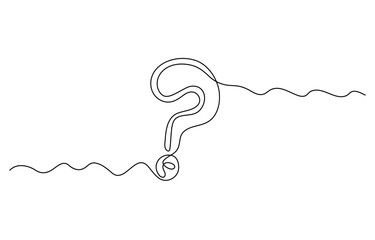 Poster - Question mark linear background. One continuous line drawing of question mark. Vector illustration. Question mark isolated