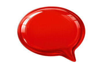 Leinwandbilder - Shiny red speech bubble represents communication and dialogue, perfect for expressing ideas on a transparent background