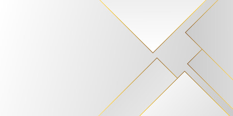 Poster - Abstract white and grey on light gold background modern design. geometry shine and layer element vector for presentation design. Suit for business, corporate, institution, party, festive, seminar. 