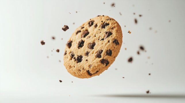 Cookie spinning in the air, rendered with visible motion blur and perfect lighting, generative ai
