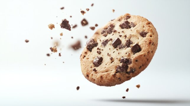 Cookie spinning in the air, rendered with visible motion blur and perfect lighting, generative ai