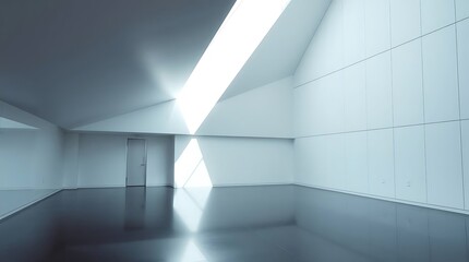 Poster - Architectural space exhibiting pure geometry and ethereal skylight detail