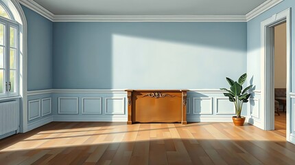 Poster - Bright Room with Natural Lighting and Decorative Accents for Interior Design