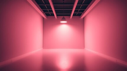 Poster - Illuminated magenta space, showcasing modern design, architectural concept