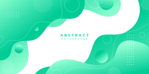 Fototapete - Fresh Green Abstract Wave Background, Minimalist for wave green which futuristic and clean, Suitable for Business, ads, banner.
