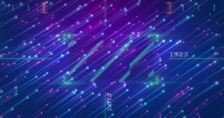 Poster - Opening on purple neon streaks, central green target overlay pulsing as readouts updating values