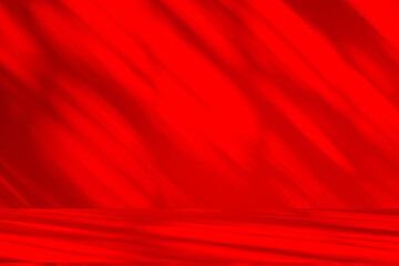 Poster - Wall interior background, studio and backdrops show products.with shadow from window color Red background for text insertion and presentation product	