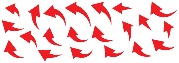 Wall Mural - arrows set. curved arrows. arrow sign. flat style icons.