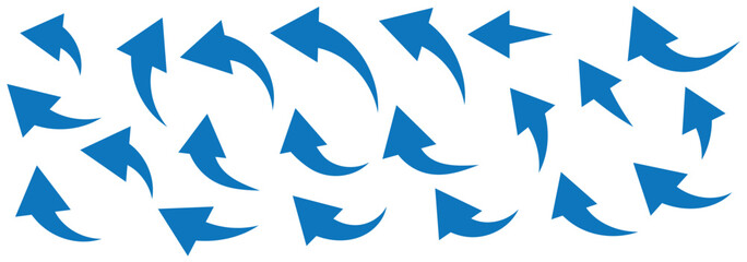 Wall Mural - arrows set. curved arrows. arrow sign. flat style icons.