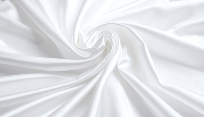 Poster - Soft, silky white fabric elegantly draped, creating a smooth and flowing texture that showcases its luxurious quality
