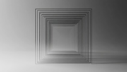 Poster - Abstract grey geometric portal, empty room, light effect, product display